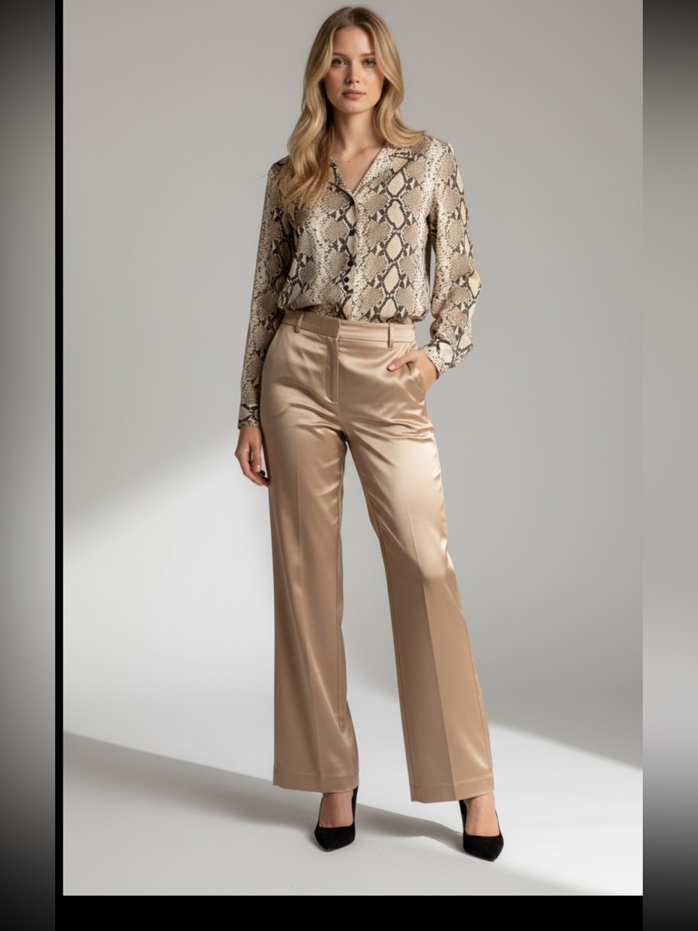 Thierry Mugler vintage 90’s satin wide leg pants